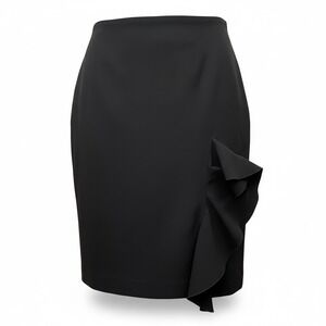 Jean Paul Gaultier Black Waterfall Ruffle Skirt Size 10 NWT Designer Luxury